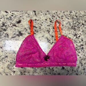 Anaono x Lori Goldstein Pink Orange Lace Bralette Size M